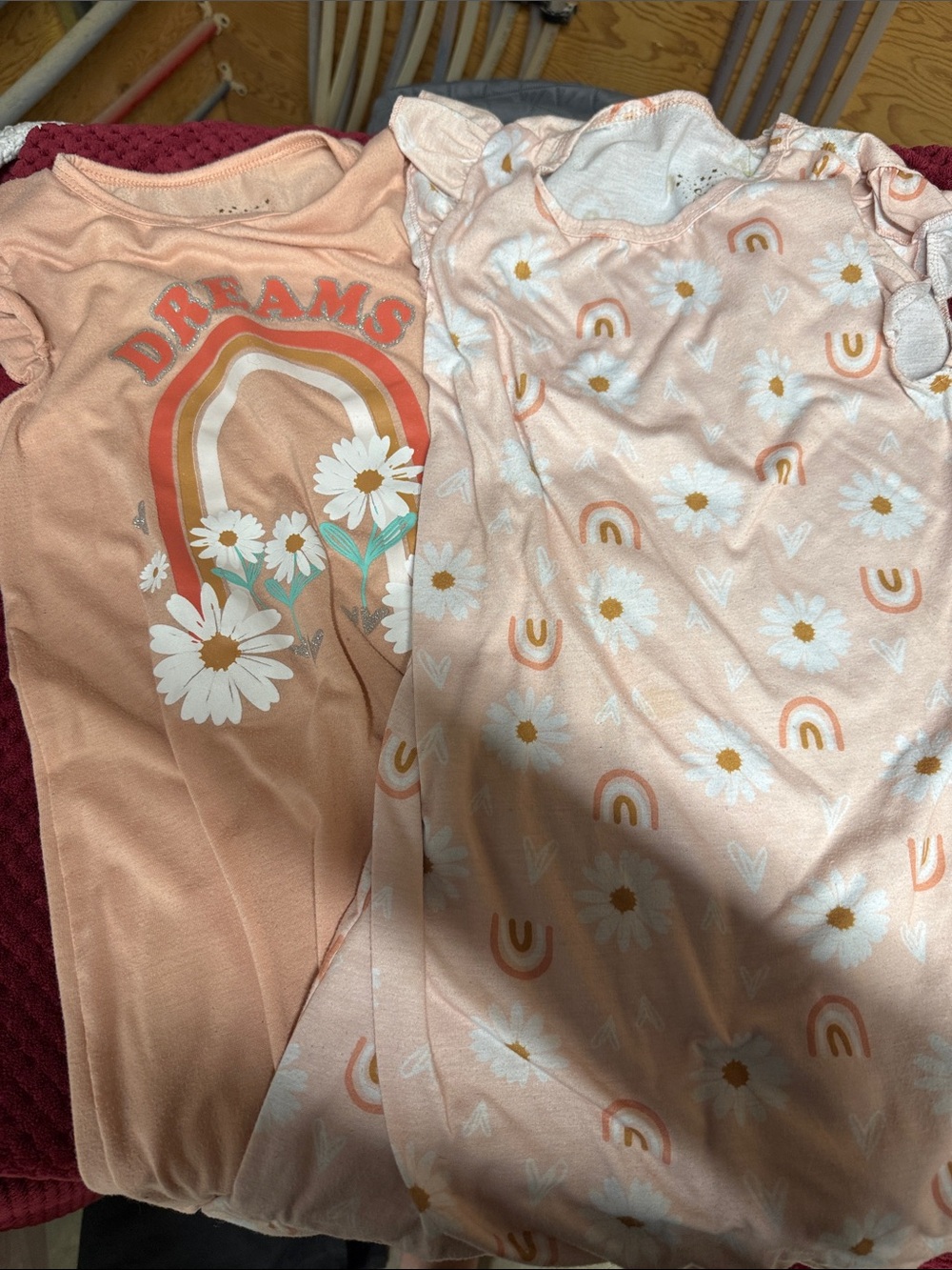 Sweet Dreams Peach Daisy Rainbow Pajama Set